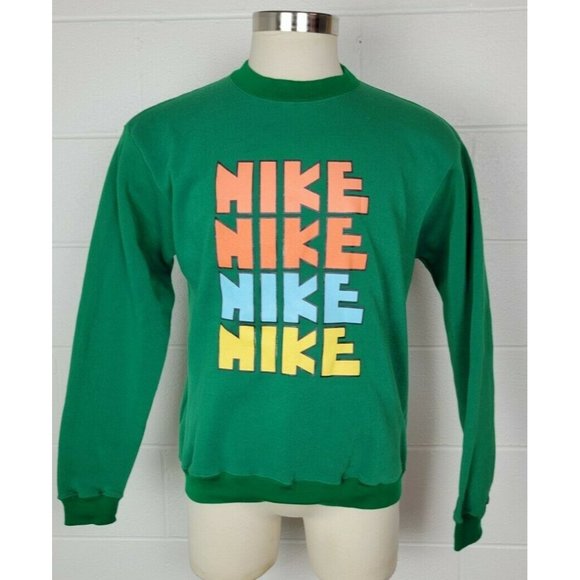 NWOT Vintage 90s Nike Spellout Sweatshirt Green M - Picture 1 of 10